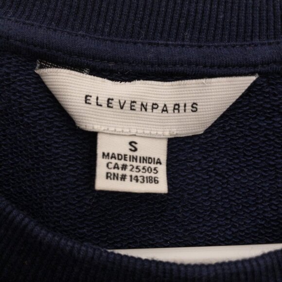 Eleven Paris Navy Blue Camo Patchwork Sweatshirt – Streetwear Style Size S - Picture 5 of 5